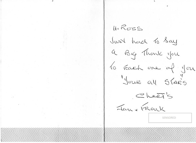 Customer thank you card - KDB Services Ltd