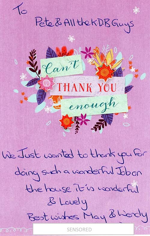 Customer appreciation - KDB Services Ltd